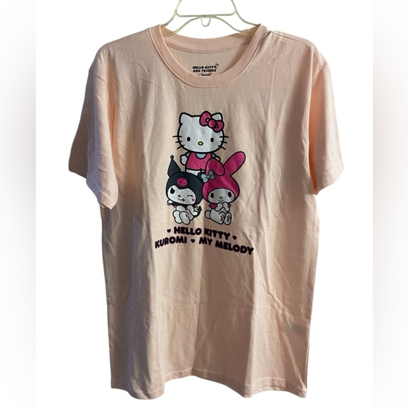 Hello Kitty and Friends‎ T Shirt Pink Long Line Women Large - Picture 1 of 5
